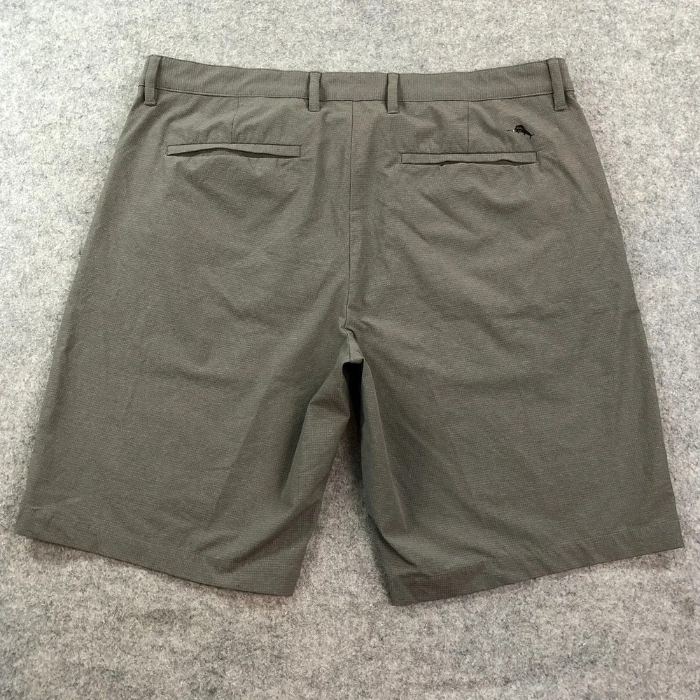Tommy Bahama Mens Shorts 38 Brown Textured Grid Performance Stretch Casual